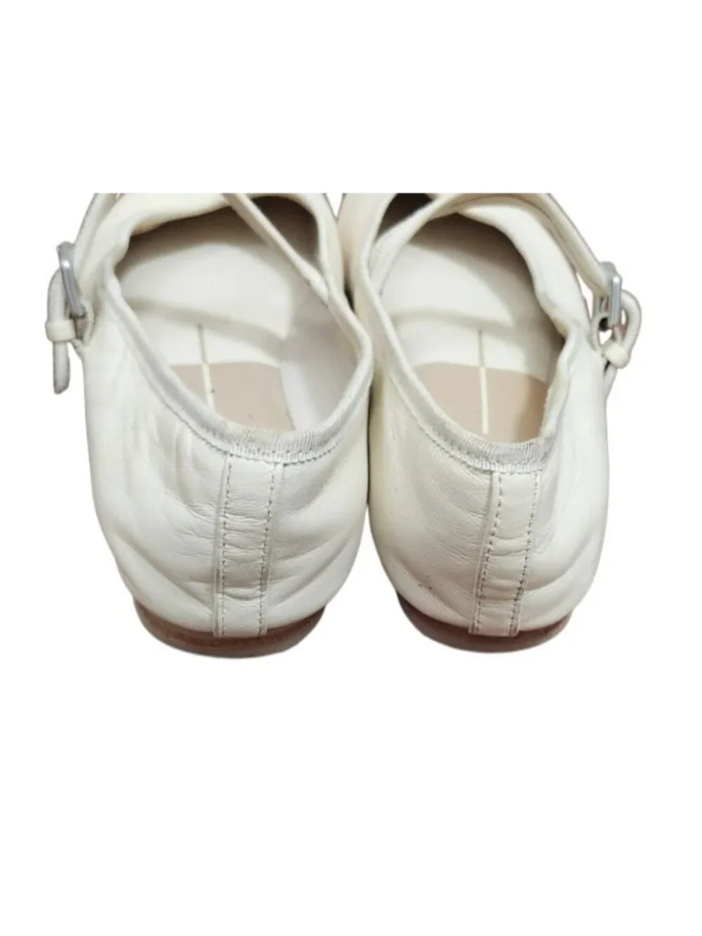 Dolce Vita White Leather Mary Jane Flats Womens Size 6.5 Buckle Strap Ballet - Picture 8 of 11